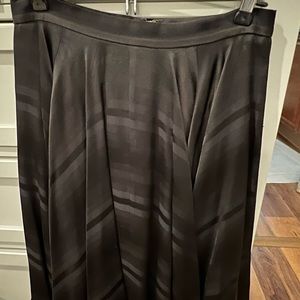 Black A line knee length silk skirt